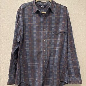 Woolrich blue plaid corduroy shirt